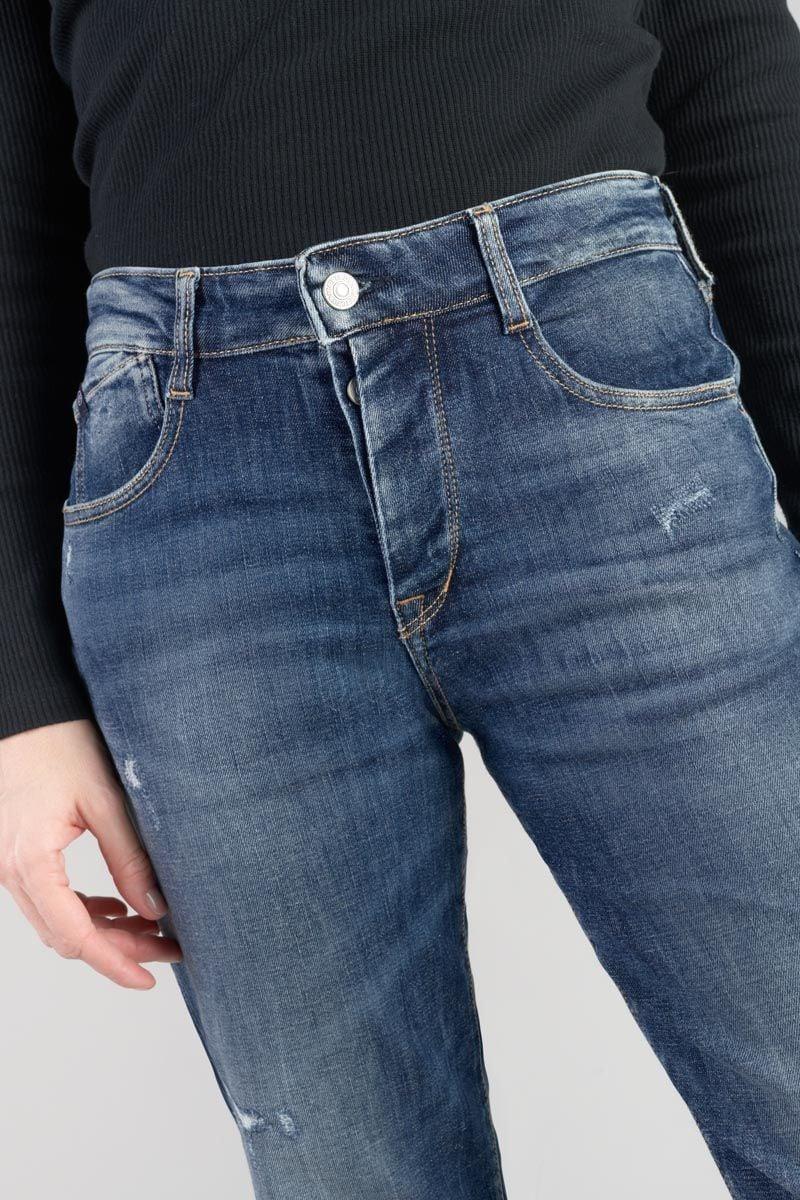 Le Temps Des Cerises Jeans 400/17 Mom Bambino Taille Haute 7/8ème Destroy Bleu N°2
