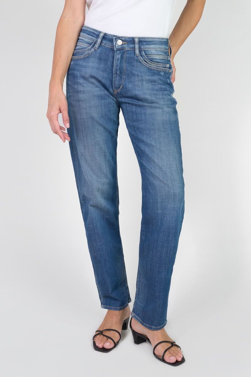Le Temps Des Cerises Jeans 400/17 Mom Binh Taille Haute 7/8ème Destroy Bleu N°3