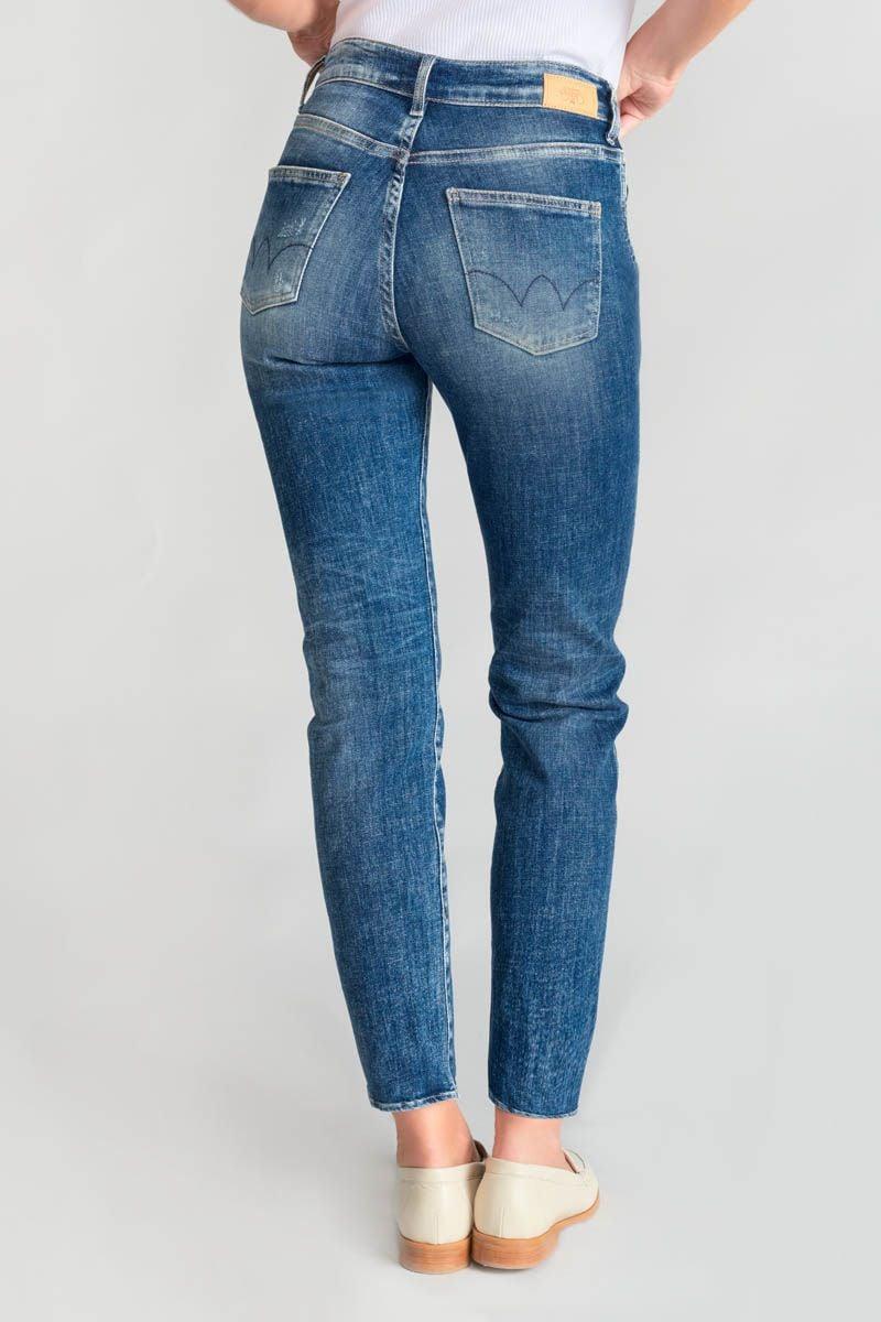 Le Temps Des Cerises Jeans 400/17 Mom Quers Taille Haute 7/8ème Destroy Bleu N°3