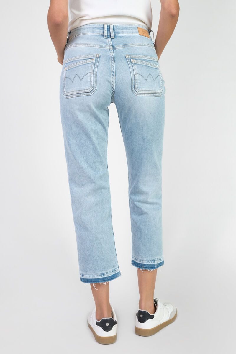 Le Temps Des Cerises Jeans 400/17 Mom Valy Taille Haute 7/8ème Destroy Bleu N°5