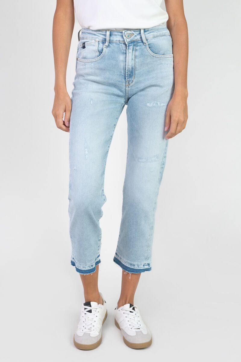 le temps des cerises Jeans 400/17 mom Valy taille haute 7/8ème destroy bleu N°5