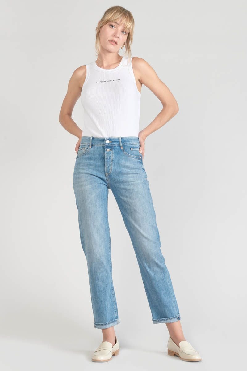 Le Temps Des Cerises Jeans 400/18 Mom Basic Taille Haute 7/8ème Bleu N°4