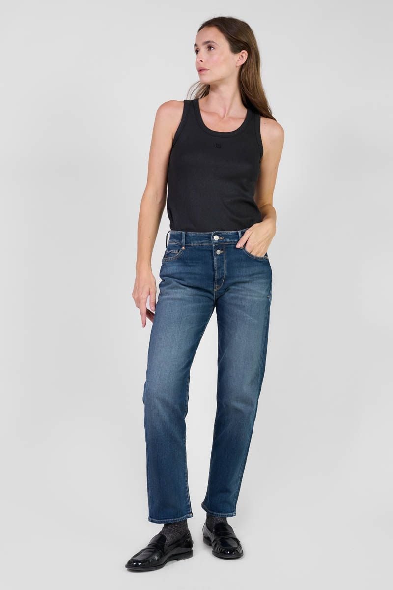 le temps des cerises Jeans 400/18 mom Basic taille haute 7/8ème bleu N°2