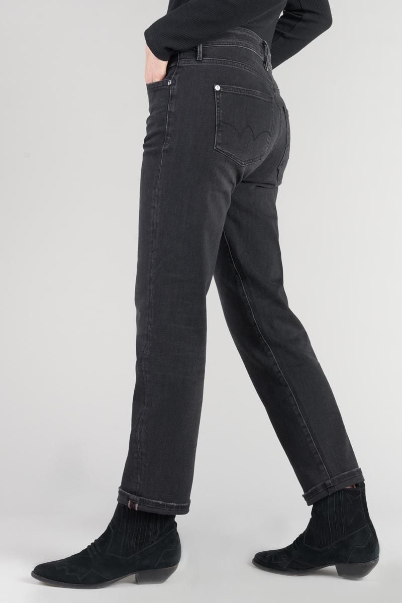 Le Temps Des Cerises Jeans 400/18 Mom Basic Taille Haute 7/8ème Noir N°1