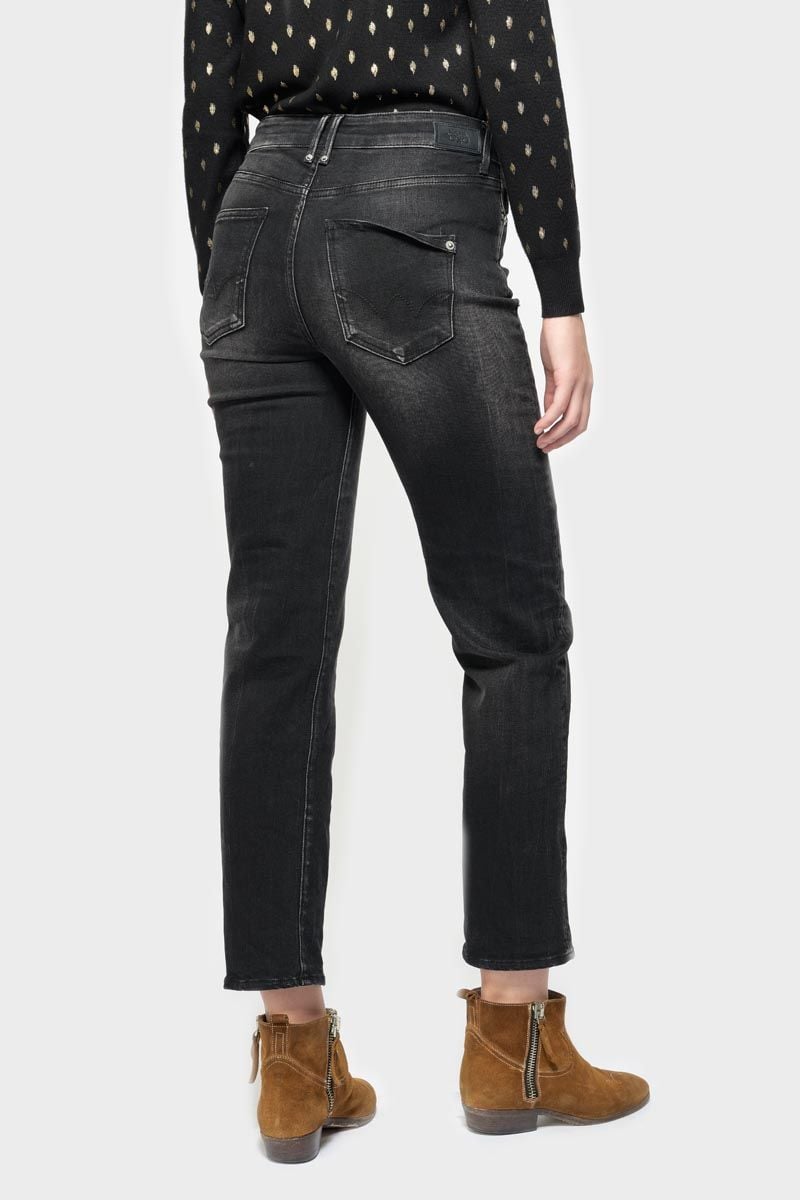 Le Temps Des Cerises Jeans 400/18 Mom Basic Taille Haute 7/8ème Noir N°1