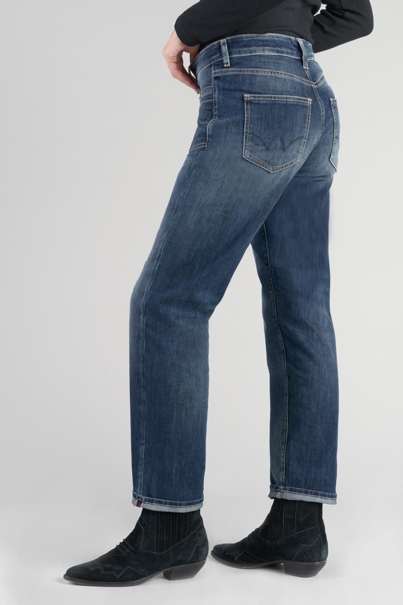 Le Temps Des Cerises Jeans 400/18 Mom Fafa Taille Haute 7/8ème Destroy Bleu N°3