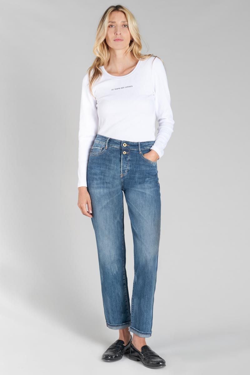 le temps des cerises Jeans 400/18 mom taille haute 7/8ème bleu N°2