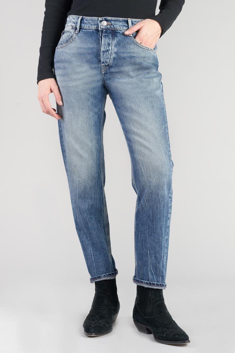 Le Temps Des Cerises Jeans 400/20 Mom Basic Taille Haute 7/8ème Bleu N°4