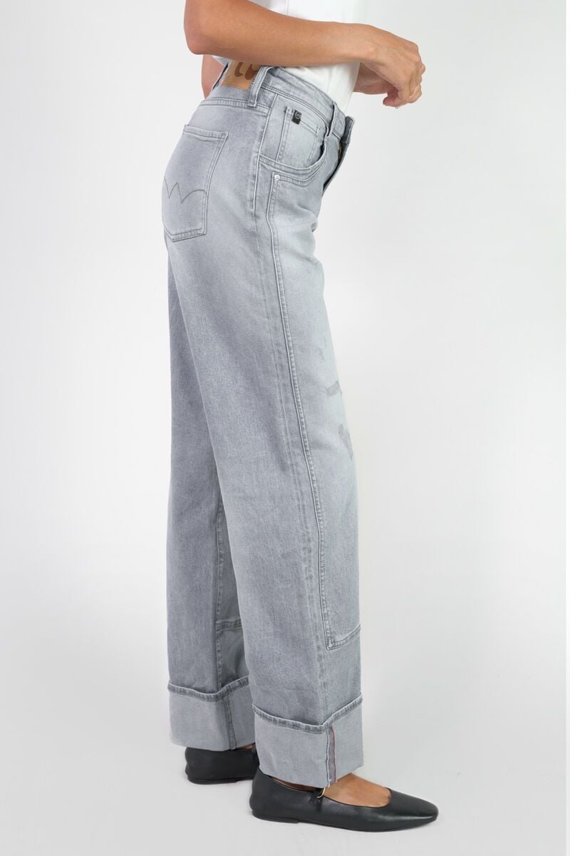Le Temps Des Cerises Jeans 400/28 Regular Loose Carlino Taille Haute Destroy Gris N°3