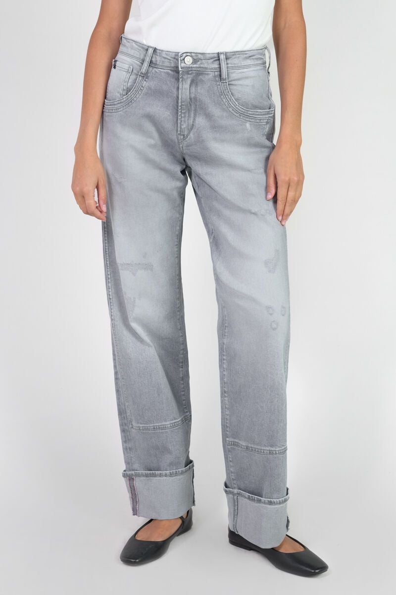 Le Temps Des Cerises Jeans 400/28 Regular Loose Carlino Taille Haute Destroy Gris N°3