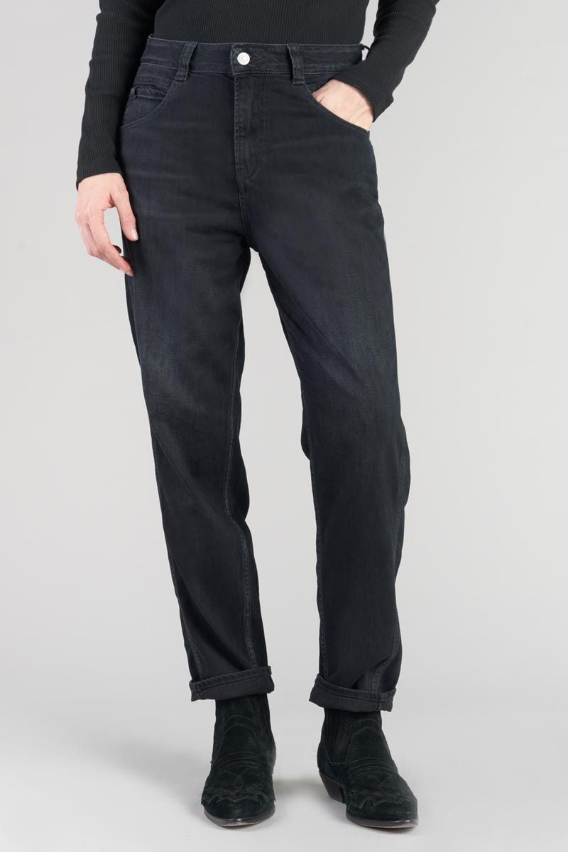 le temps des cerises Jeans 400/60 girlfriend Basic taille haute bleu-noir N°1