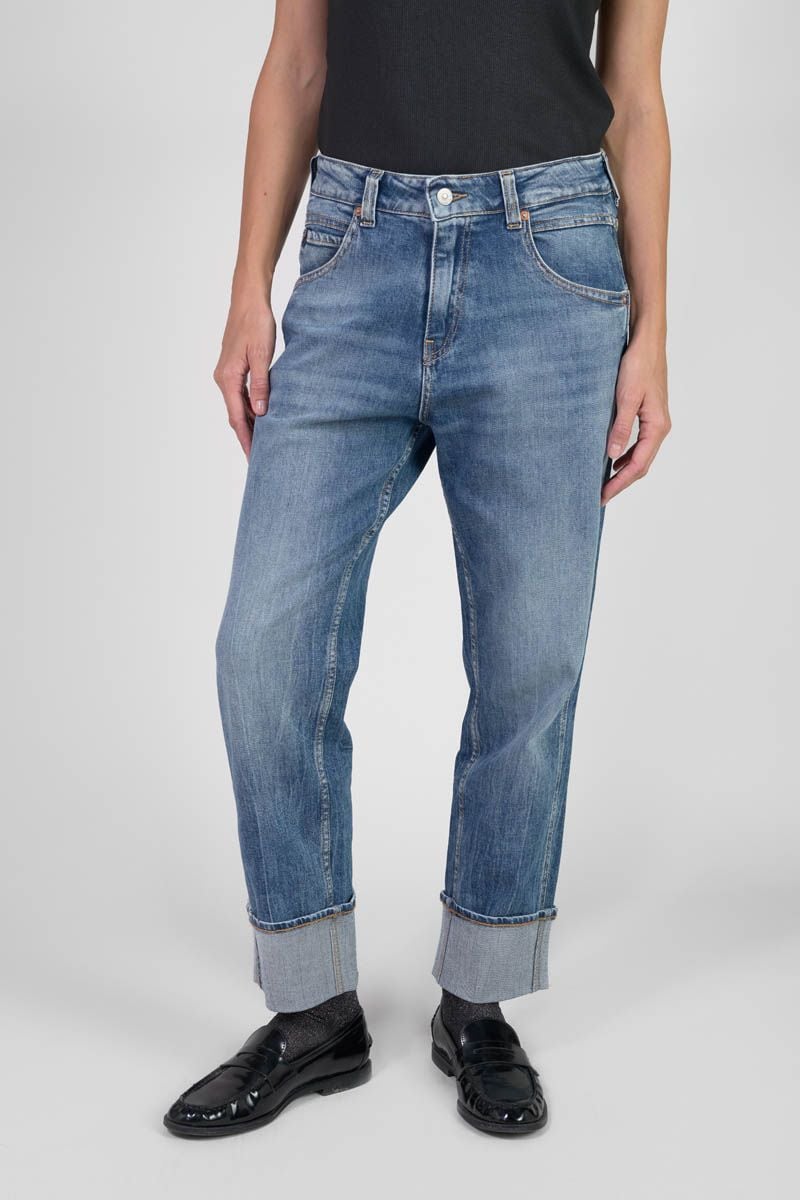 Le Temps Des Cerises Jeans 400/60 Girlfriend Jama Taille Haute Bleu N°4