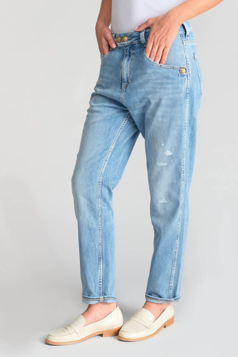 Le Temps Des Cerises Jeans 400/60 Girlfriend Mana Taille Haute Destroy Bleu N°5