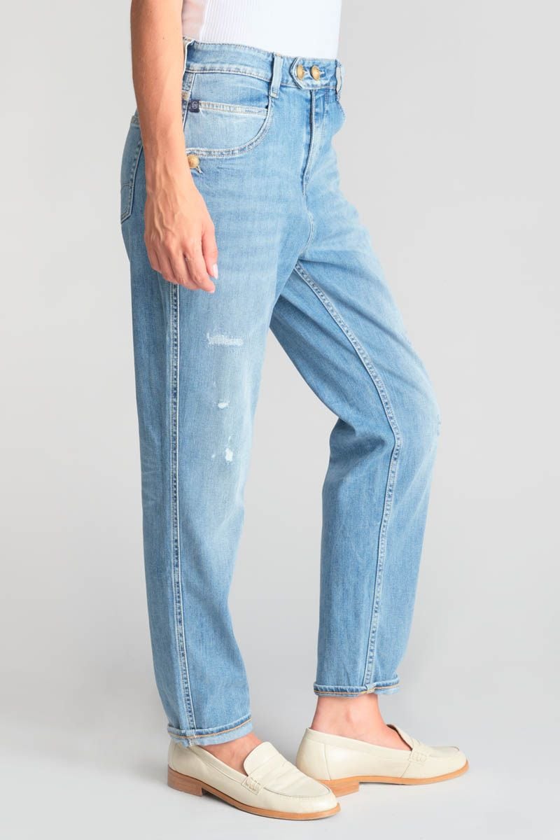 Le Temps Des Cerises Jeans 400/60 Girlfriend Mana Taille Haute Destroy Bleu N°5
