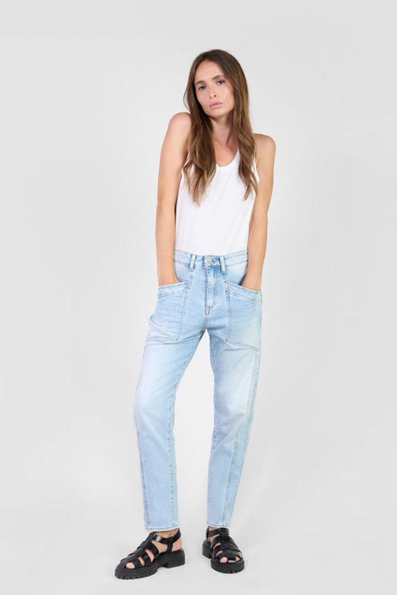 Le Temps Des Cerises Jeans 400/60 Girlfriend Sare Taille Haute Vintage Bleu N°5