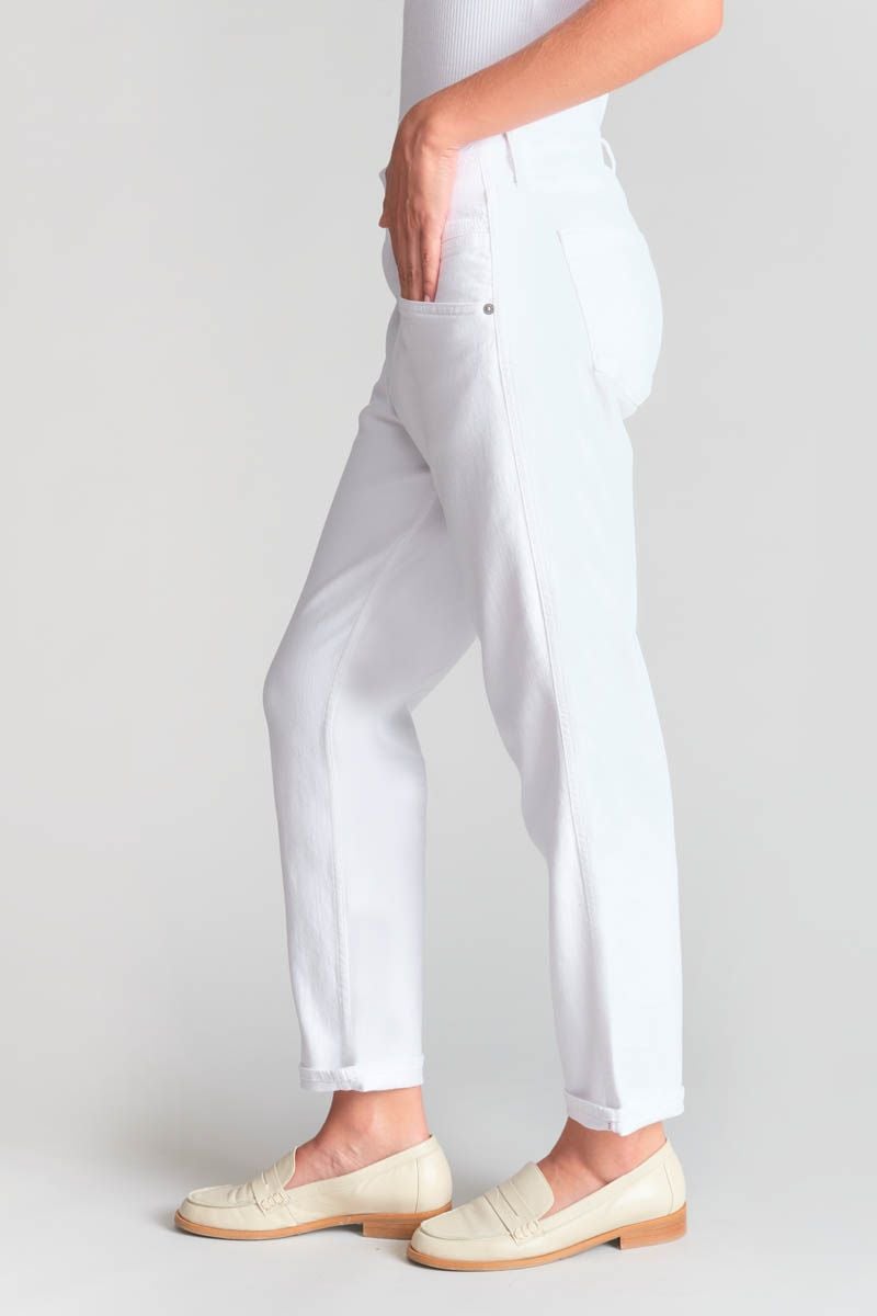Le Temps Des Cerises Jeans 400/60 Girlfriend Thil Taille Haute Blanc