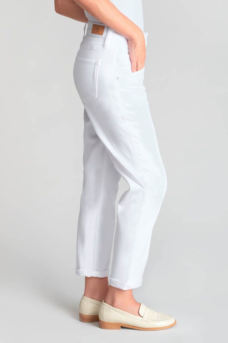 Le Temps Des Cerises Jeans 400/60 Girlfriend Thil Taille Haute Blanc