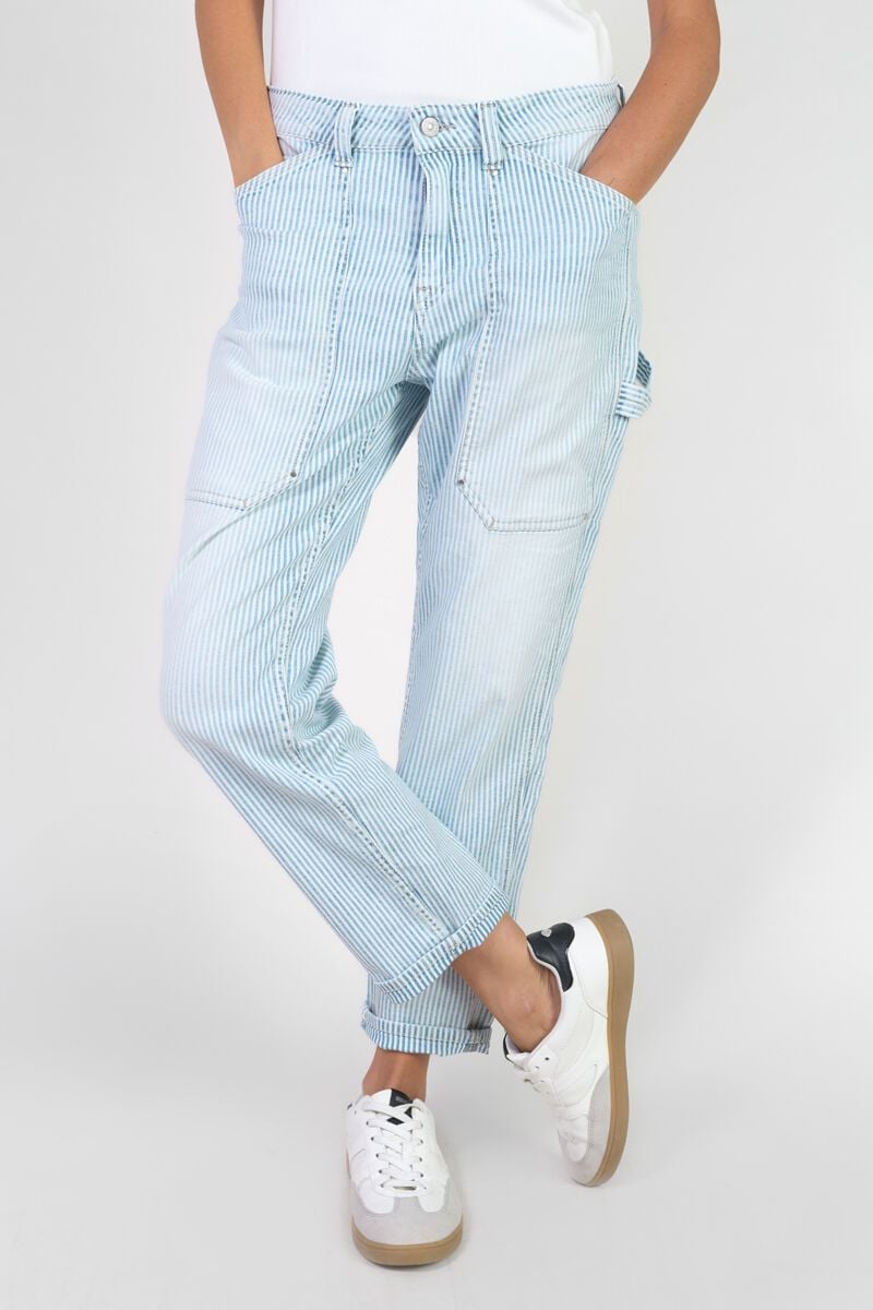 Le Temps Des Cerises Jeans 400/60 Girlfriend Union Taille Haute Bleu
