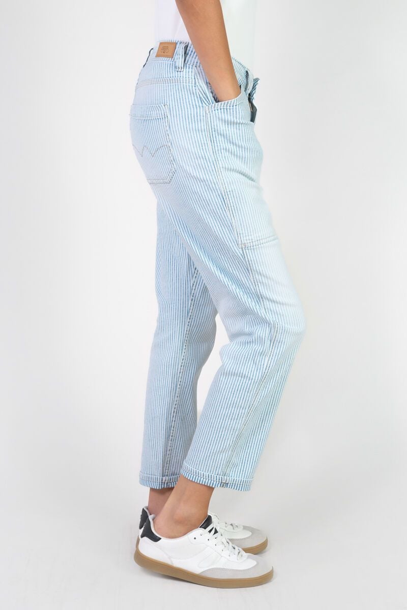Le Temps Des Cerises Jeans 400/60 Girlfriend Union Taille Haute Bleu