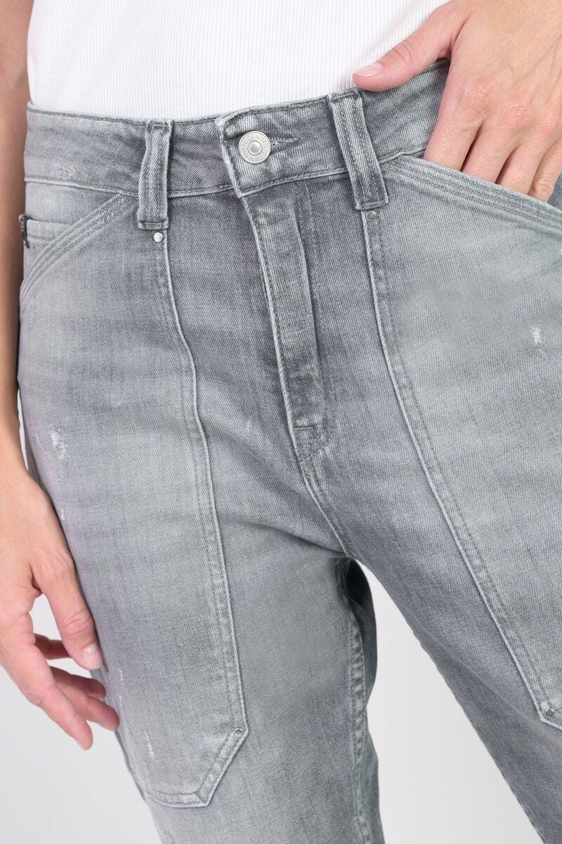 Le Temps Des Cerises Jeans 400/60 Girlfriend Union Taille Haute Destroy Gris N°3