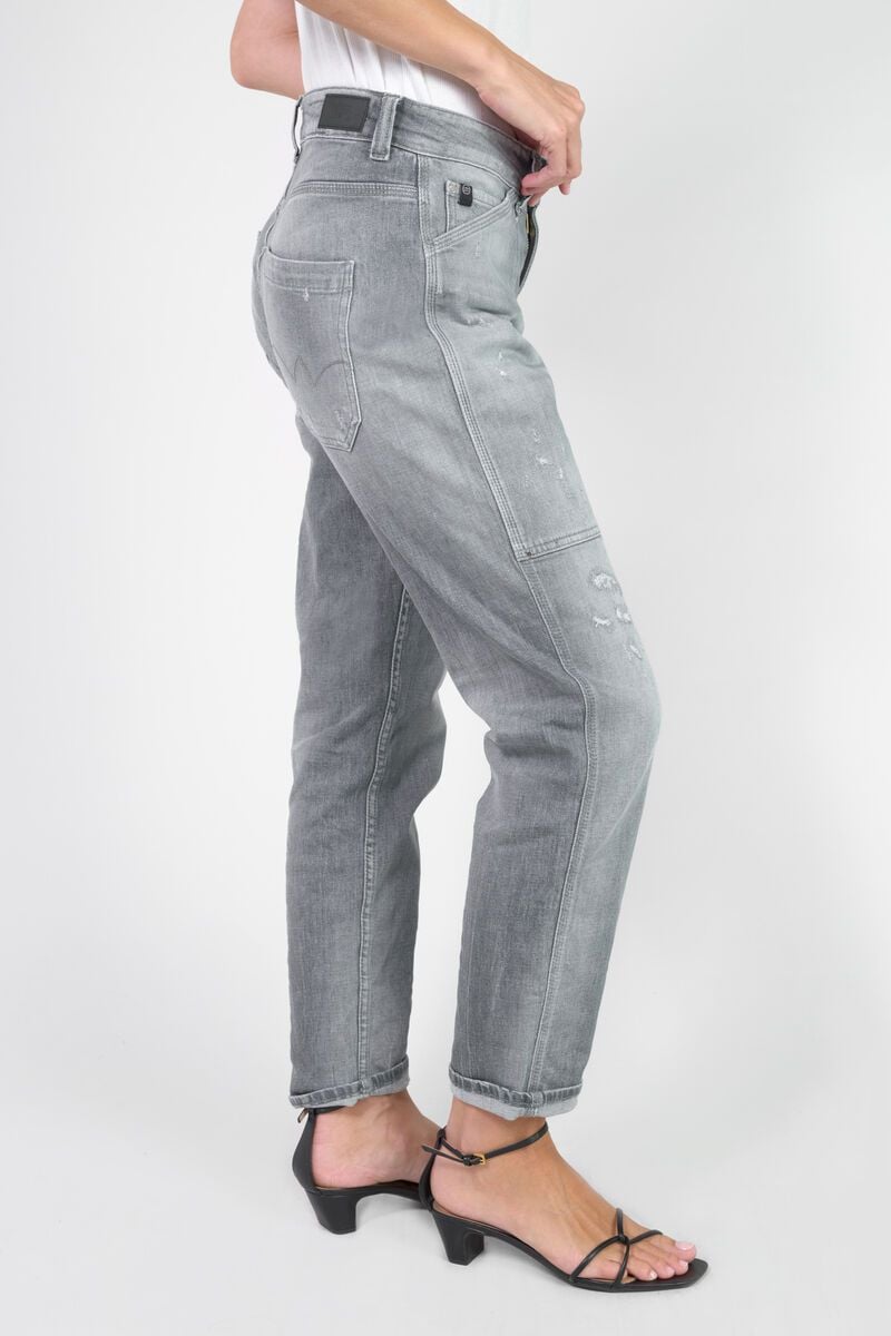 Le Temps Des Cerises Jeans 400/60 Girlfriend Union Taille Haute Destroy Gris N°3