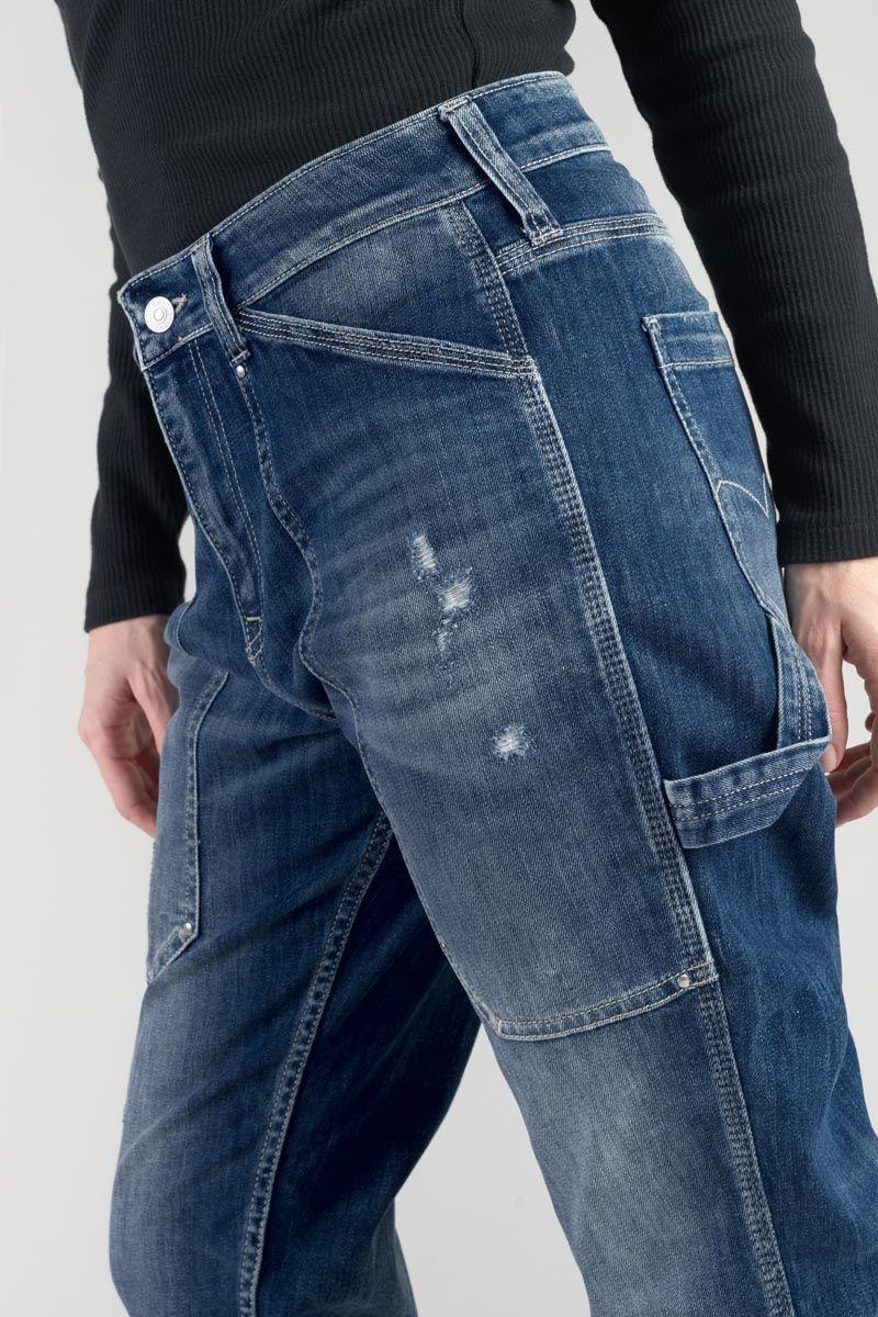 Le Temps Des Cerises Jeans 400/60 Girlfriend Union Taille Haute Destroy Bleu N°3