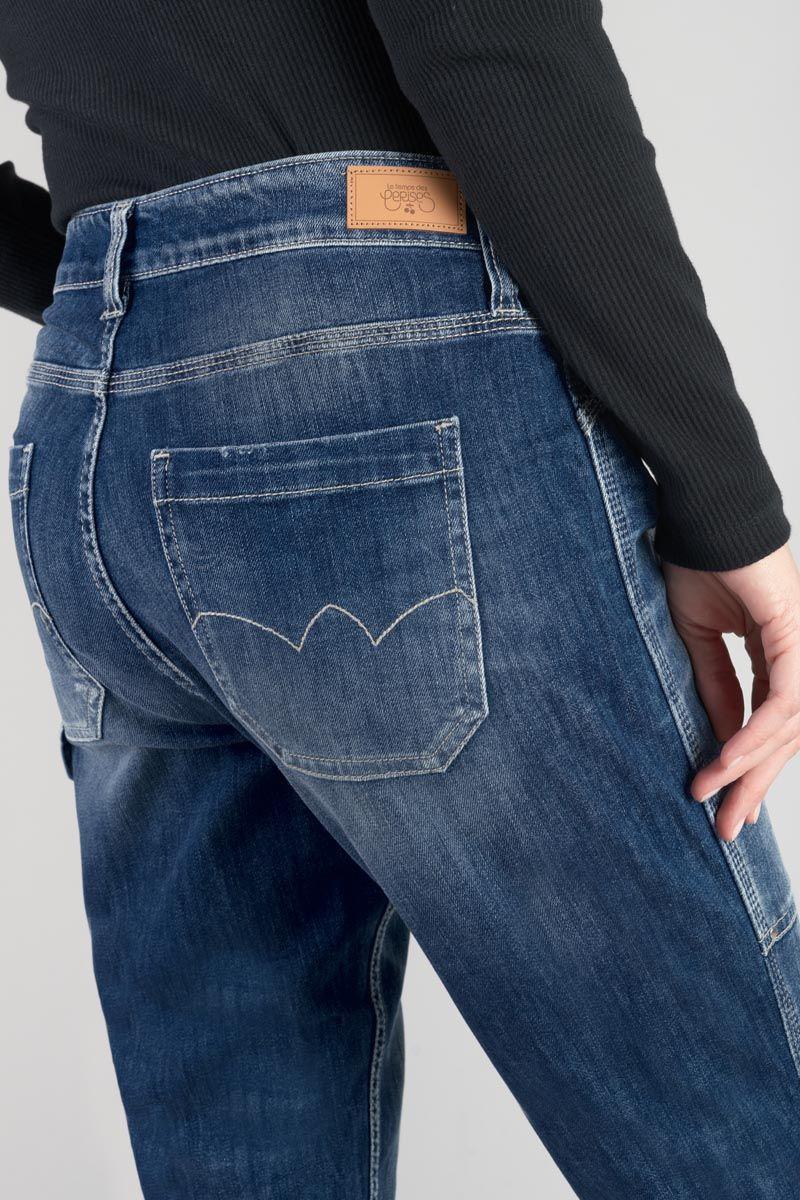 Le Temps Des Cerises Jeans 400/60 Girlfriend Union Taille Haute Destroy Bleu N°3
