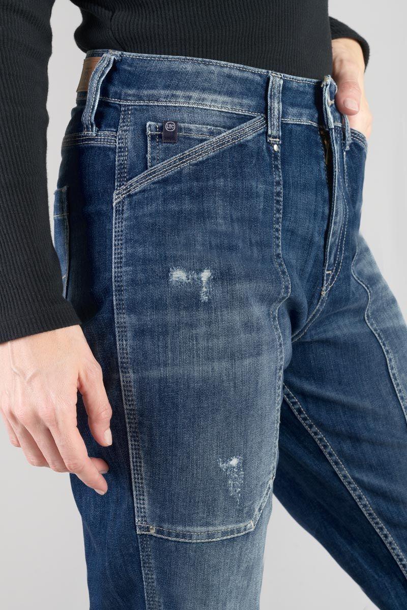 Le Temps Des Cerises Jeans 400/60 Girlfriend Union Taille Haute Destroy Bleu N°3