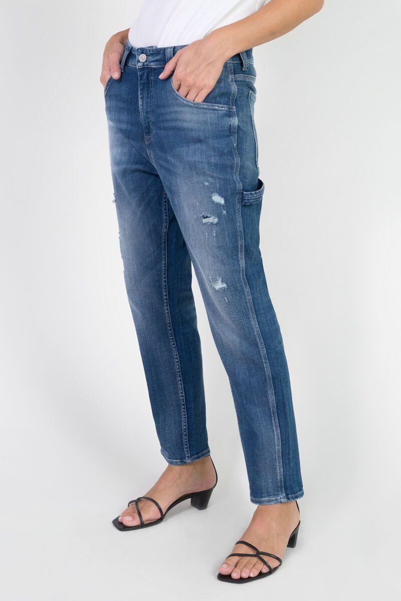 Le Temps Des Cerises Jeans 400/60 Girlfriend Vecta Taille Haute Destroy Bleu N°3