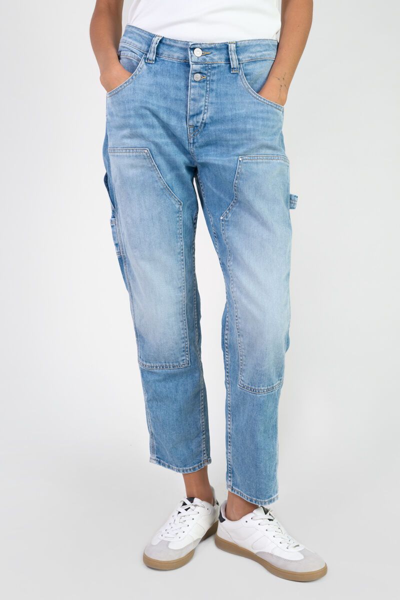 le temps des cerises Jeans 400/60 girlfriend Work taille haute bleu N°4