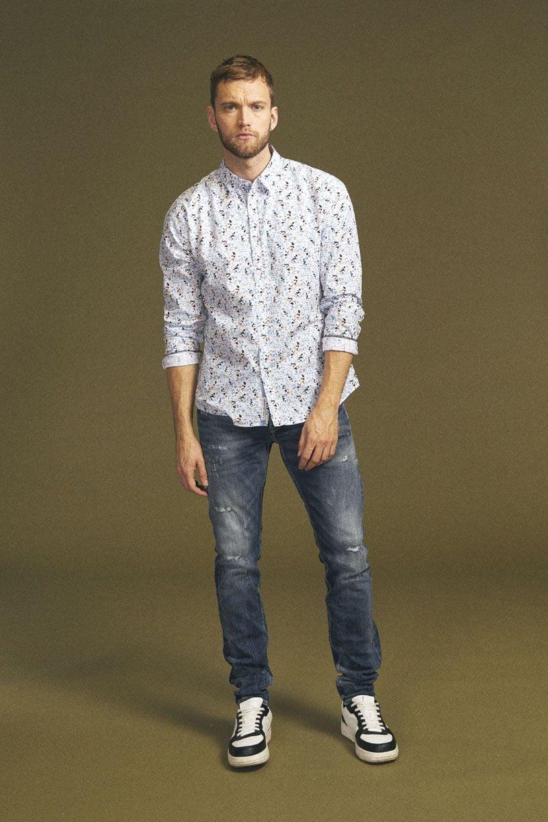 le temps des cerises Jeans 700/11 adjusted Oberkampf destroy bleu N°3