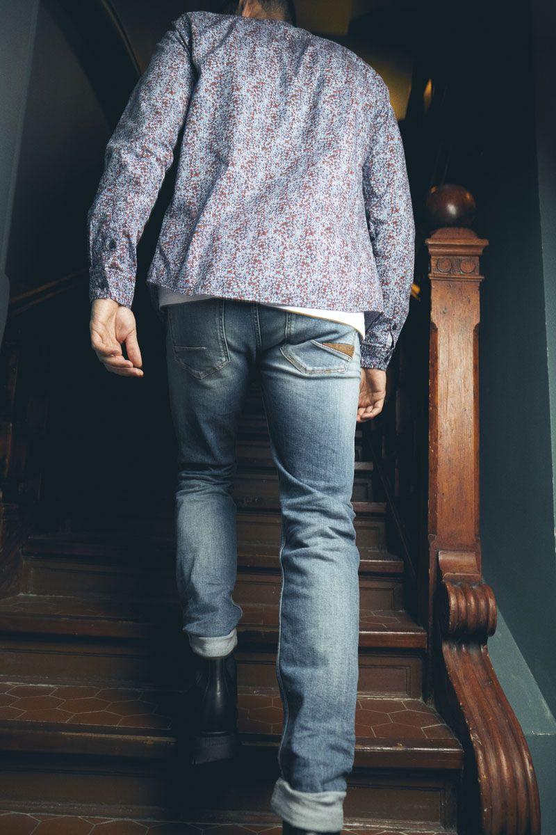 le temps des cerises Jeans 700/17 relax Basic destroy bleu N°3