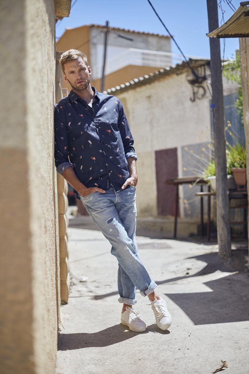 le temps des cerises Jeans 700/17 relax Basic destroy bleu N°5