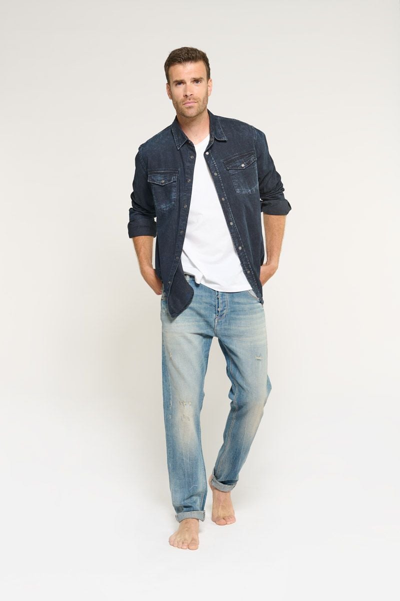 le temps des cerises Jeans 800/60 loose Walters destroy bleu N°4