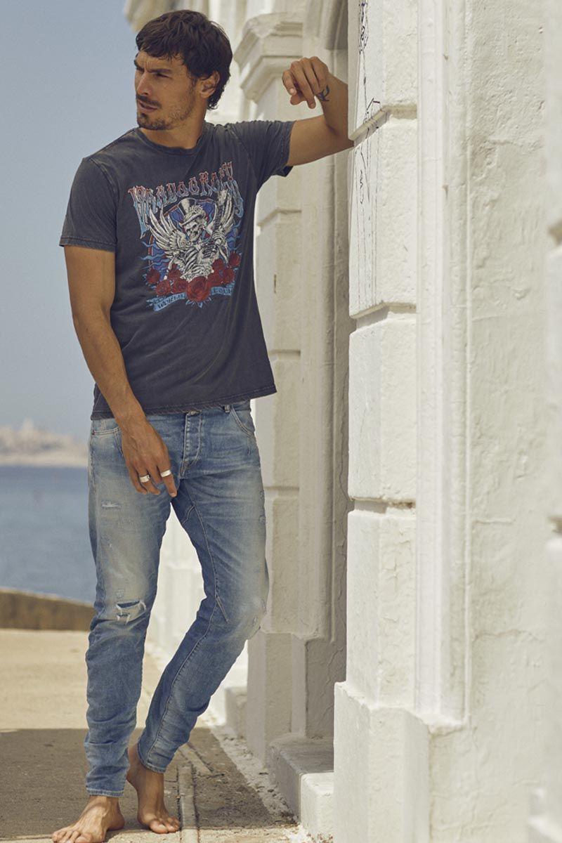 le temps des cerises Jeans 900/03 tapered arqué Alost destroy bleu N°4