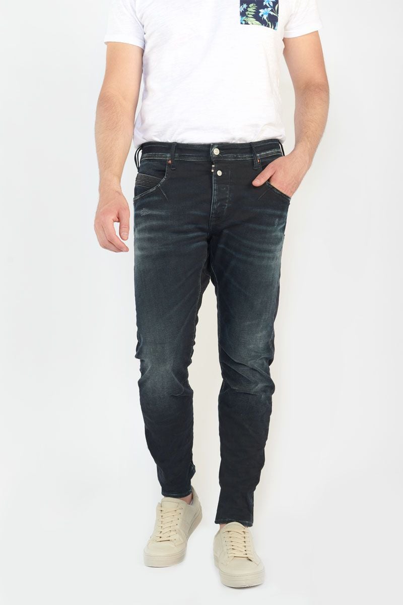 le temps des cerises Jeans 900/03 tapered arqué Dalvik destroy bleu-noir N°1