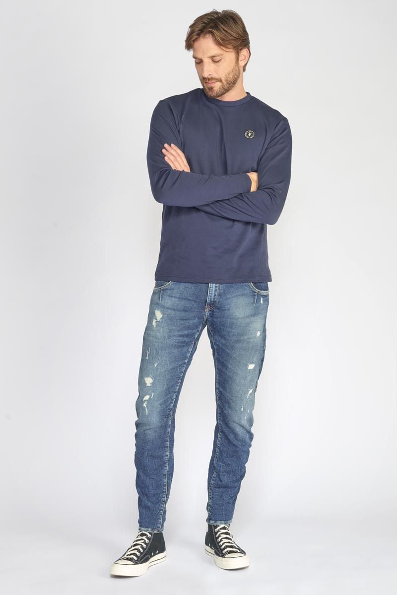le temps des cerises Jeans 900/03 tapered arqué destroy bleu N°2