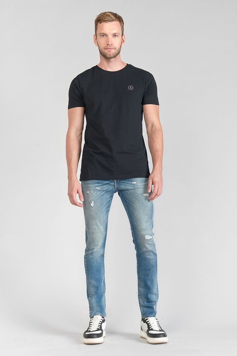 le temps des cerises Jeans 900/16 tapered Perier destroy vintage bleu N°4