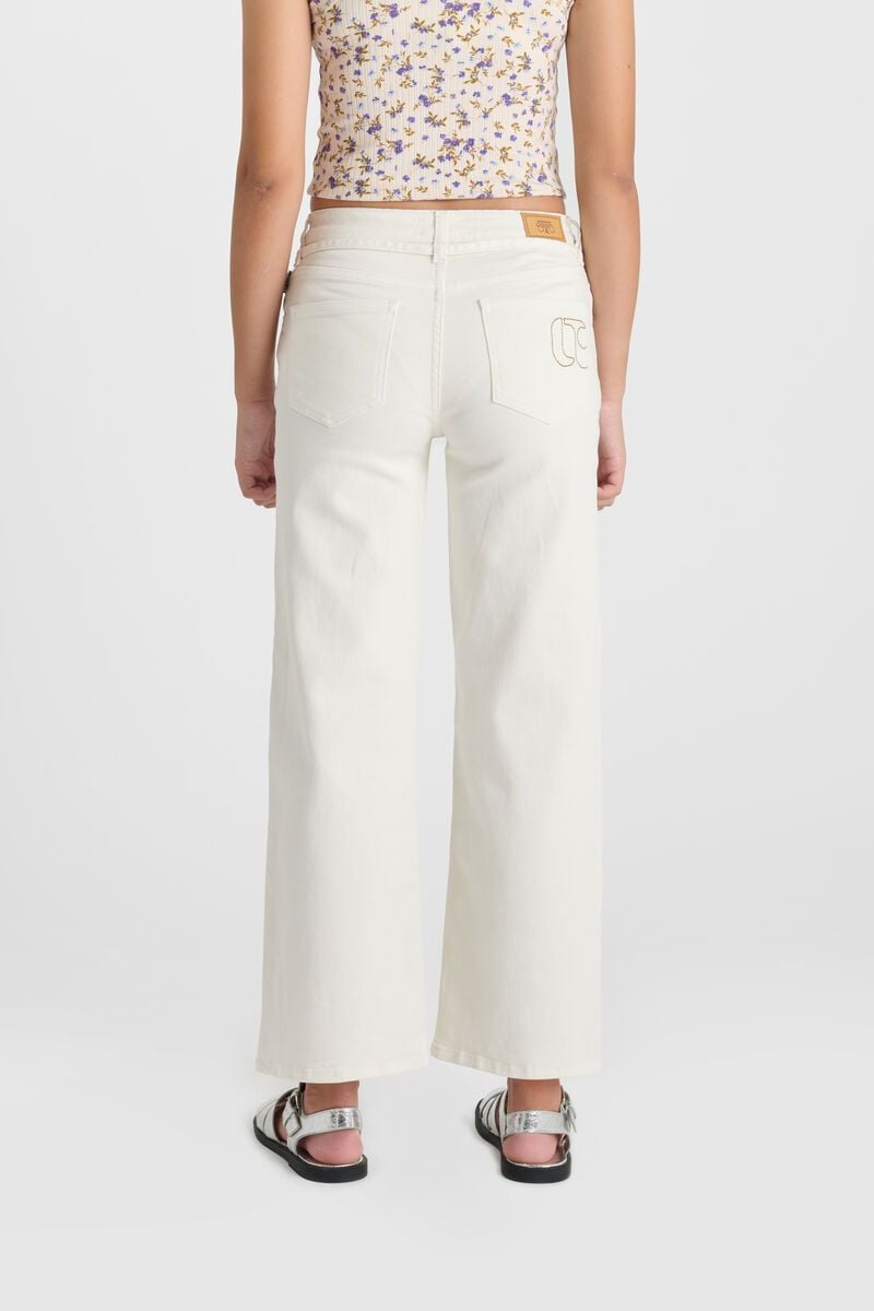 Le Temps Des Cerises Jeans Alexgi Wide Leg Taille Haute Blanc