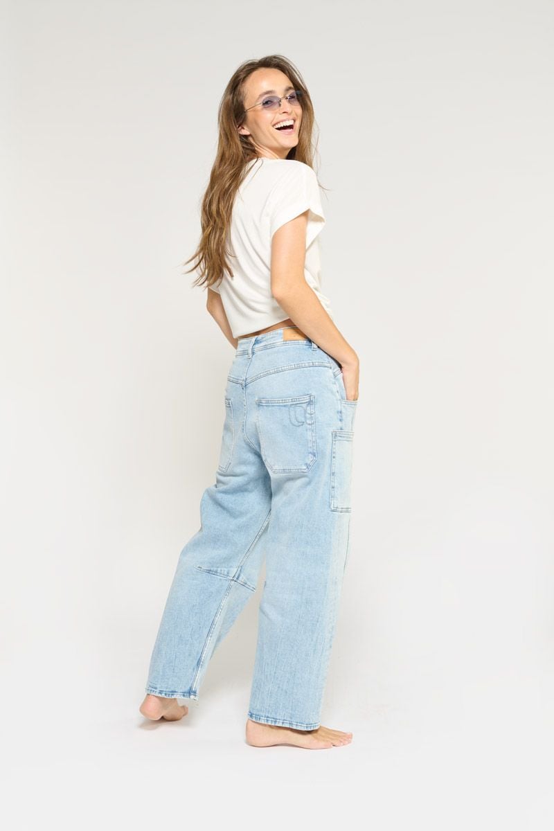 Le Temps Des Cerises Jeans Balloon Madie Neo Taille Haute Bleu N°5