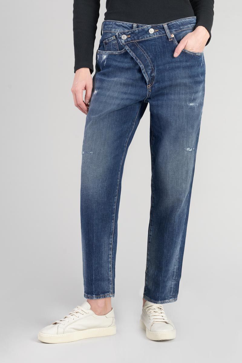 le temps des cerises Jeans boyfit Cosy 7/8ème destroy bleu N°2