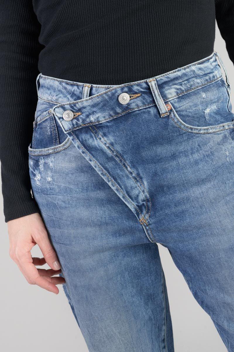Le Temps Des Cerises Jeans Boyfit Cosy 7/8ème Destroy Vintage Bleu N°4
