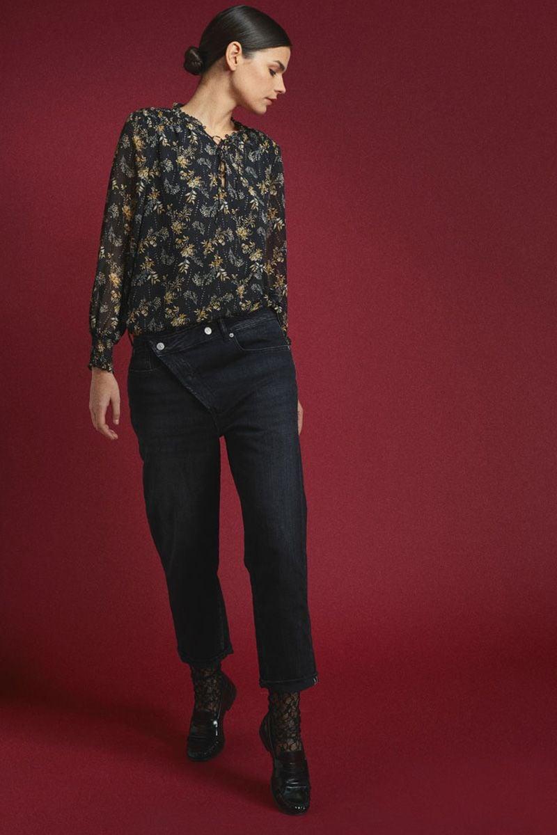 le temps des cerises Jeans boyfit Cosy 7/8ème noir N°1