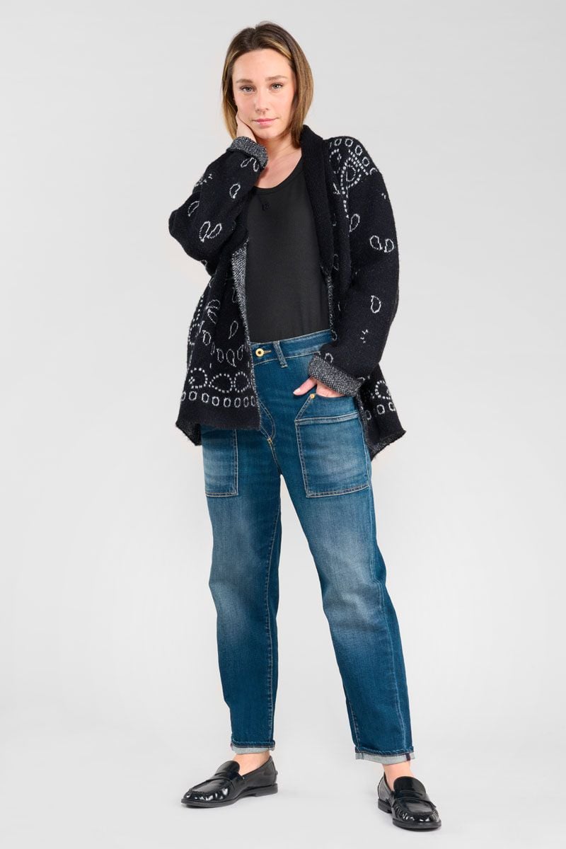 le temps des cerises Jeans boyfit Cosy Pocket 7/8ème bleu N°2