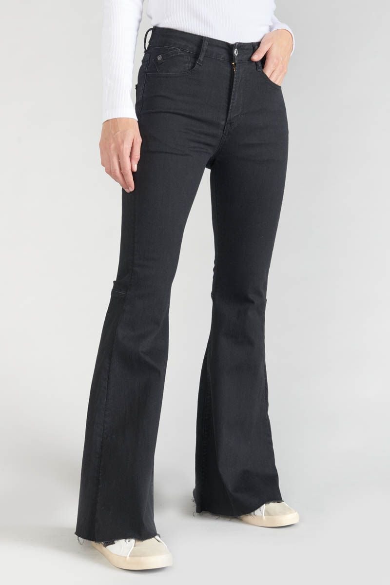 Le Temps Des Cerises Jeans Flare Alberta Taille Haute Noir N°0