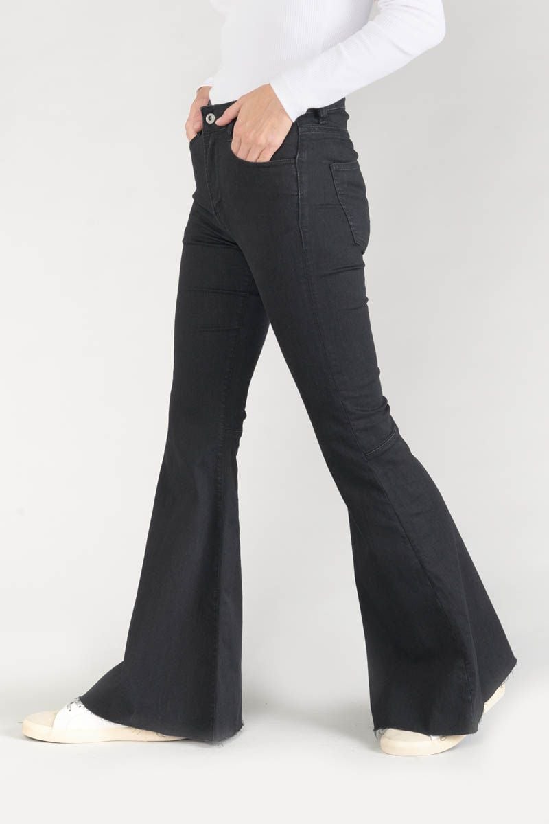 Le Temps Des Cerises Jeans Flare Alberta Taille Haute Noir N°0