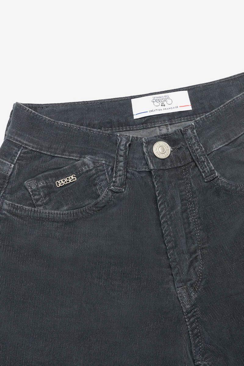 Le Temps Des Cerises Jeans Flare Fancy Velours Anthracite