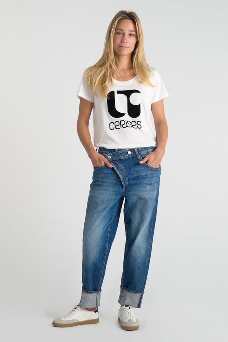 le temps des cerises Jeans loose Cosy 7/8ème bleu N°4