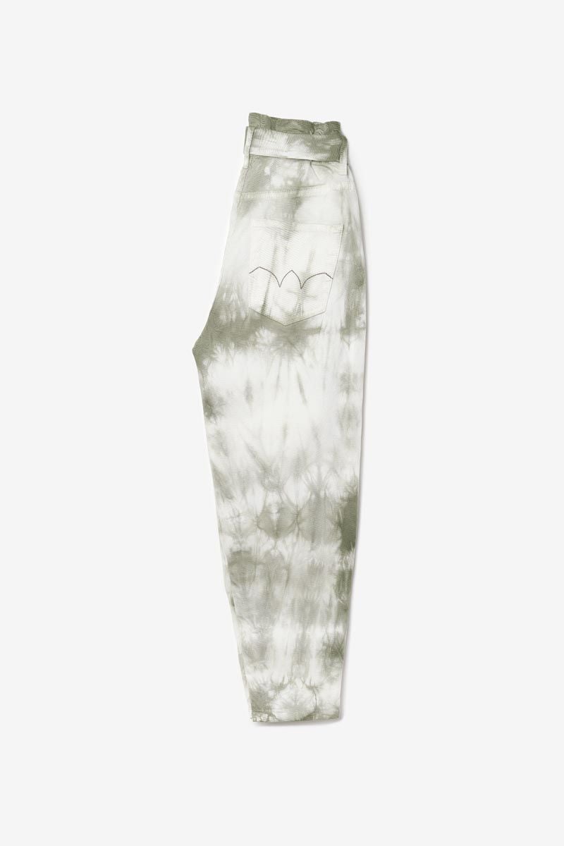 Le Temps Des Cerises Jeans Milina Loose Taille Haute Tie And Dye Kaki