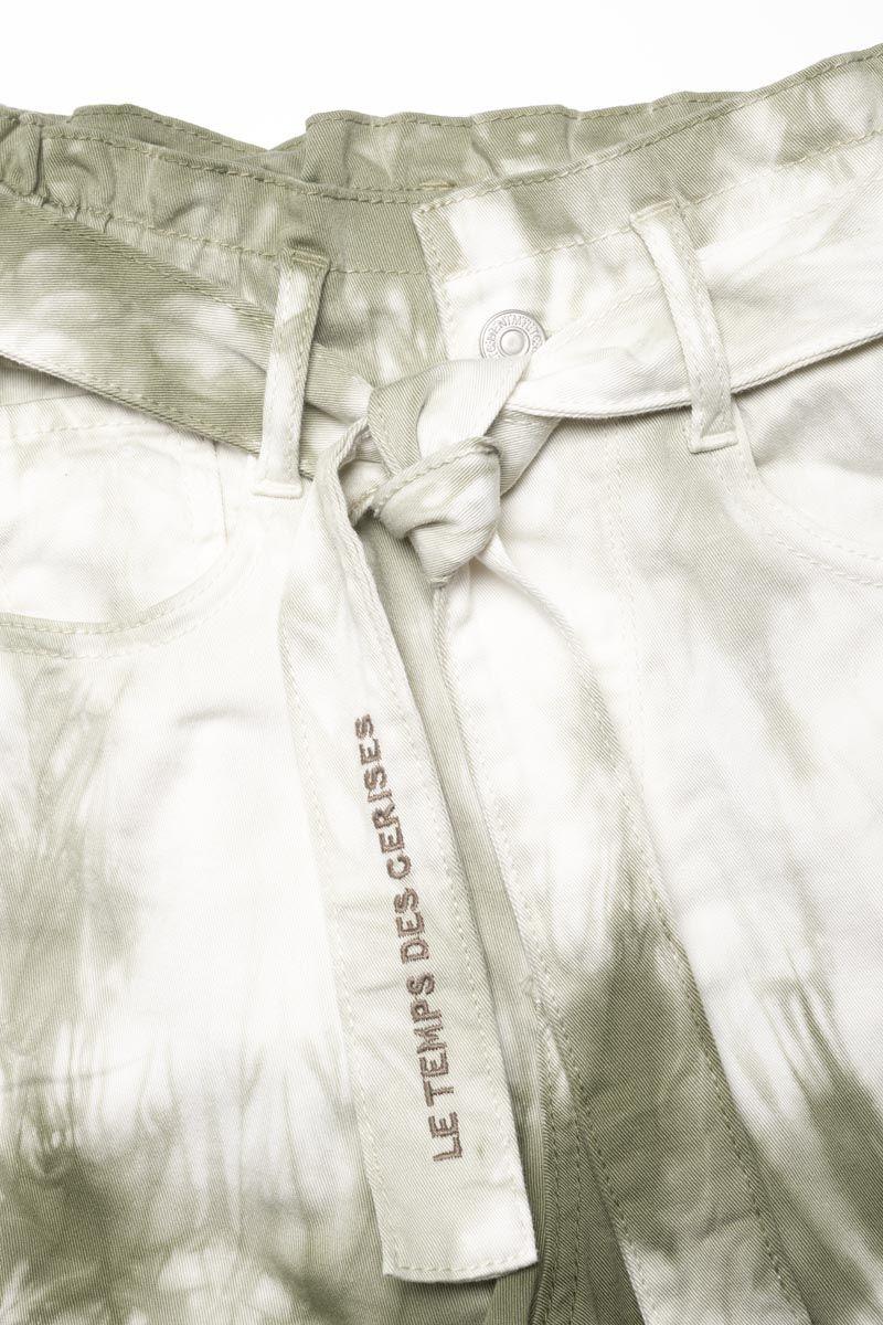 Le Temps Des Cerises Jeans Milina Loose Taille Haute Tie And Dye Kaki